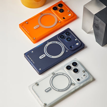 Matte Semi-Transparent Magnetic Square Case for iPhone | MagSafe